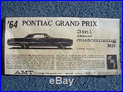Vintage Amt Kit 1964 Pontiac Grand Prix Model Kit Number 6654-200