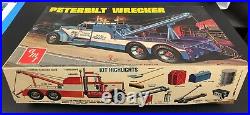 Vintage BLUE BOX AMT Peterbilt Wrecker Truck 1/25 Scale 1974 Model Kit