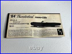 Vintage Car Model Kit Amt 1964 Ford Thunderbird Convertible