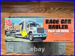 Vintage Factory Wrapped AMT Race Car Hauler Ford LN 8000 125 Scale Model T 505