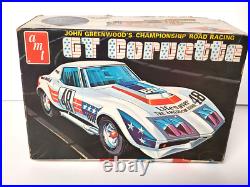 Vintage John Greenwood GT Corvette Racing AMT Model Kit #T389 1/25 Parts Sealed