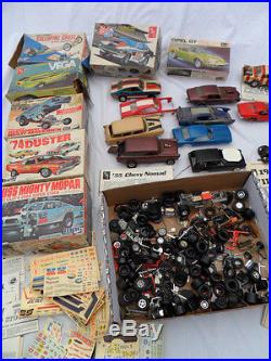 Vintage Original 1960's Model Car Lot MPC AMT Boxes, Cars, Parts, Decals NO RES