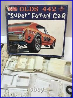 Vintage Original Johan 1/25 Scale 1968 Olds Cutlass Funny Car Model Kit Flat Box
