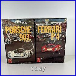 Vintage Porsche 907 & Ferrari P4 AMT 124 Model Kit Open Box AS IS