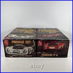 Vintage Porsche 907 & Ferrari P4 AMT 124 Model Kit Open Box AS IS