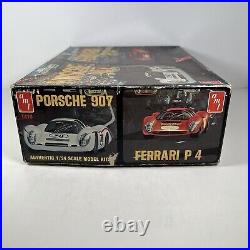 Vintage Porsche 907 & Ferrari P4 AMT 124 Model Kit Open Box AS IS
