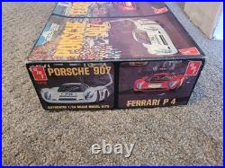 Vintage Porsche 907 & Ferrari P4 AMT 124 Model Kit # T419 Open Box Sealed bags