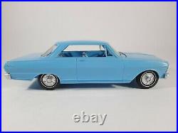 Vtg Blue Chevrolet Nova SS 1965 AMT Model Kit Plastic Car