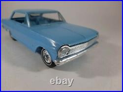 Vtg Blue Chevrolet Nova SS 1965 AMT Model Kit Plastic Car