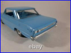 Vtg Blue Chevrolet Nova SS 1965 AMT Model Kit Plastic Car