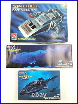 Vtg Lot of 3 Monogram SeaQuest Stinger + AMT Star Trek DS9 Rio Grande Model Kits